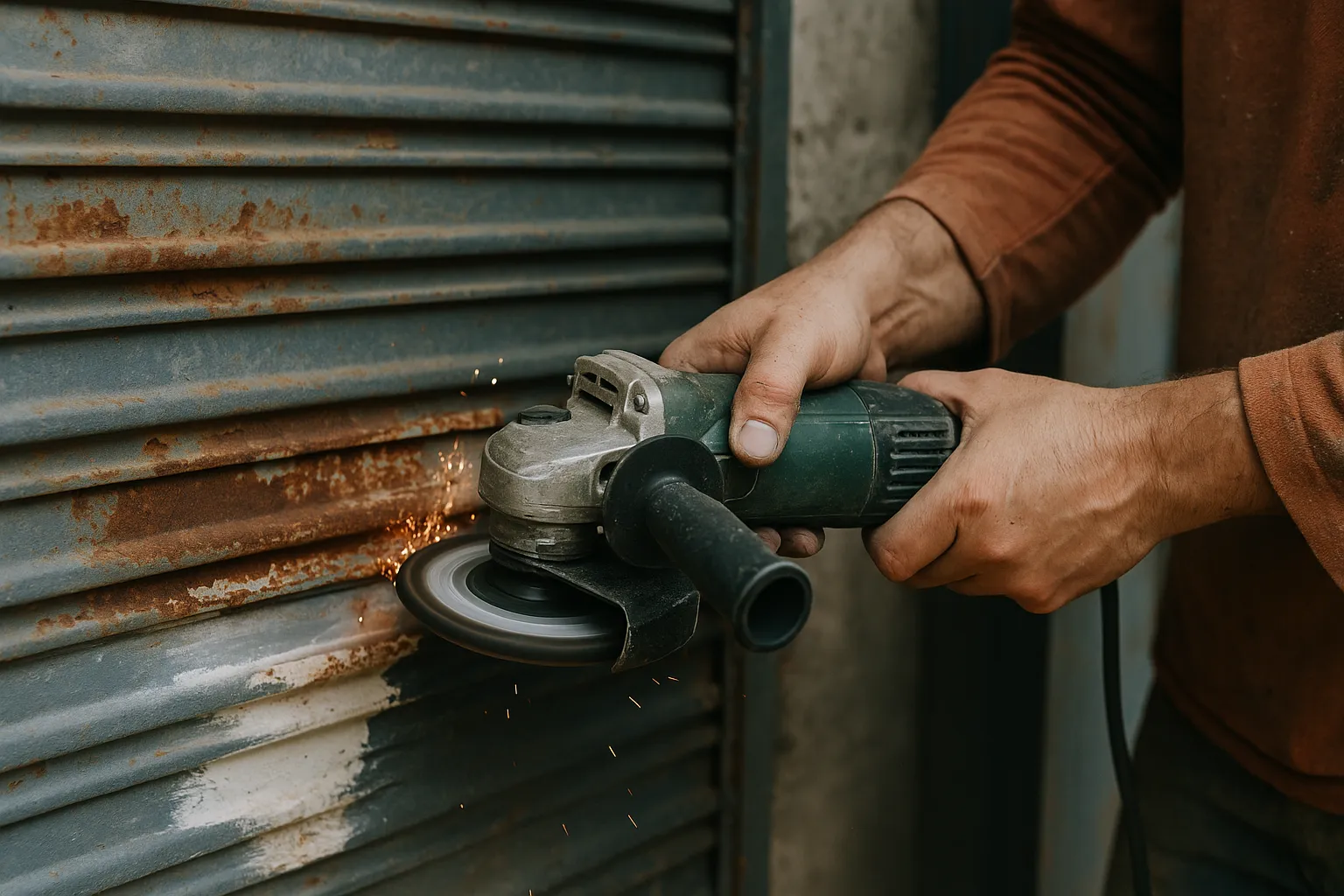 Décapage volets métalliques